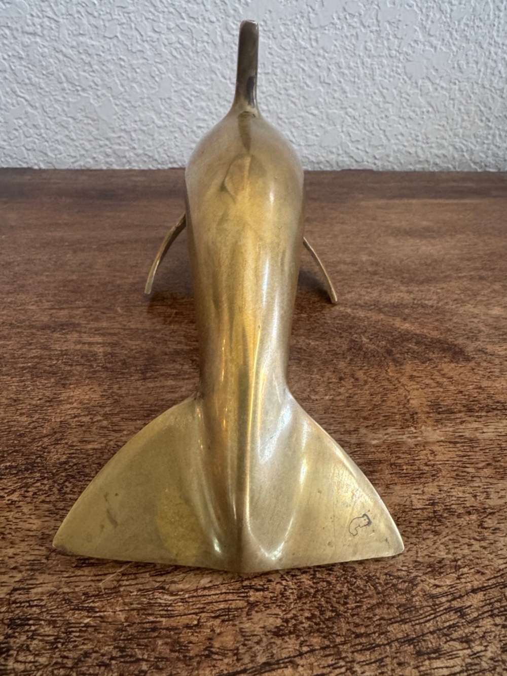 Vintage Solid Brass Dolphin Figurine Mid Century Style 11” Long Nautical  Decor - Picture 5 of 8